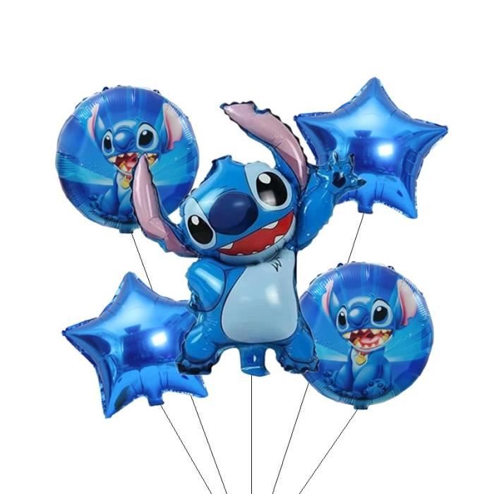 Lot ballon stitch anniversaire 5pcs/lot hélium fete enfant bleu lilo film  d'aluminium dessin animé evenement - Cdiscount Maison