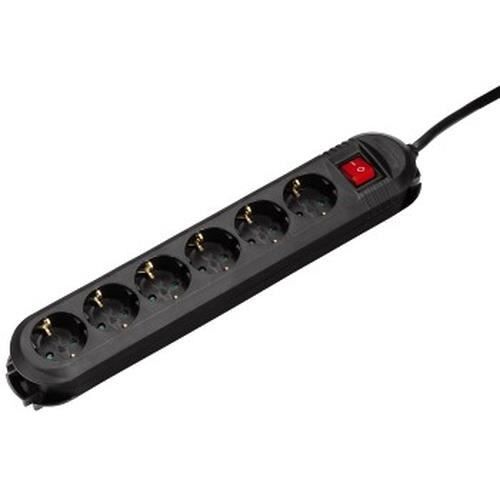Hama 90°, 6 sortie(s) CA, 16 A, 3500 W, 2 m, Noir, 370 mm