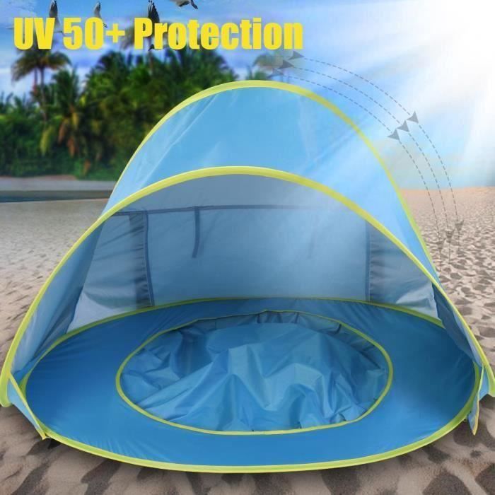 Tente de plage portative pour bébé LEMONBEST - Abri imperméable anti-UV - Bleu - Montage rapide