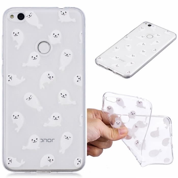 Mixroom Coque Arrière TPU Silicone Souple Honor 70 Lite – Motif Cheval Blanc Et Noir M597