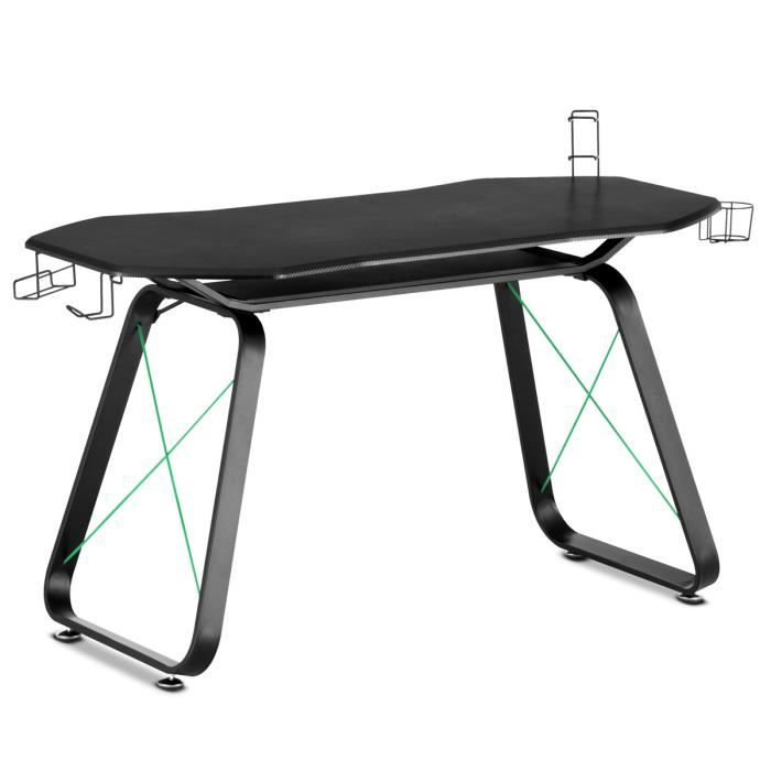 mc haus · mc-gameplay desk green · bureau de jeux, gaming desk ergonomique en bois mdf et métal