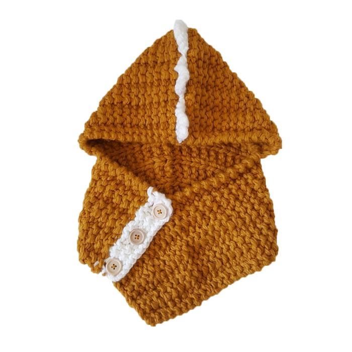 Cagoule Tricote Enfant Bebe Bonnet Capuche Cache Cou Deguisement Animaux Dinosaure Jaune Cdiscount Pret A Porter