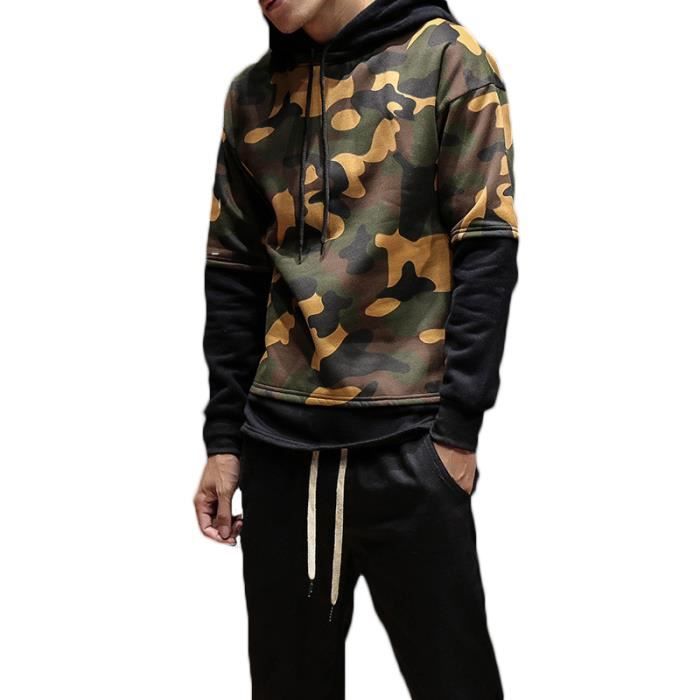 Sweat à Capuche Intégral Time And Tru – Garçon XXL, Camouflage Marron, Manches Longues (occasion)