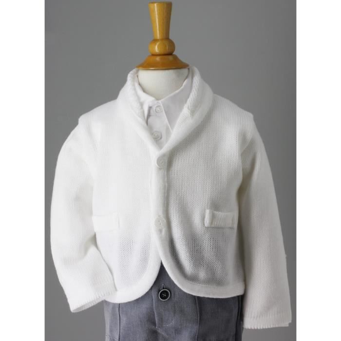 Gilet Bebe Garcon Blanc 3 Mois Blanc Cdiscount Pret A Porter