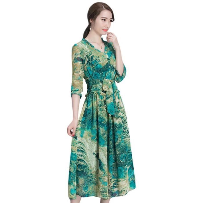 Robe Style Longue Femme De Soiree Elegant Casual Robe Femme