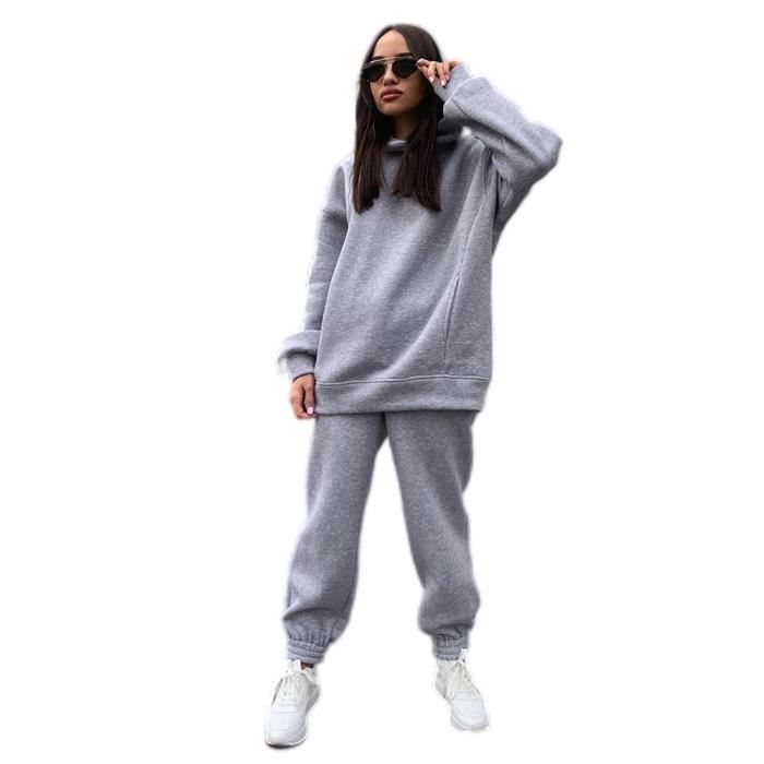 Ensemble survetement femme sale gris