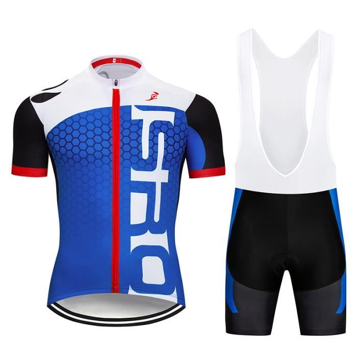 Tenue Cyclisme Homme été - Maillot Et Cuissard Gel 19D (respirant UV50+)