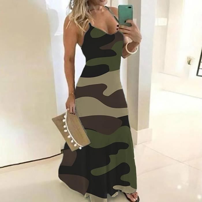 Robe longue camouflage best sale