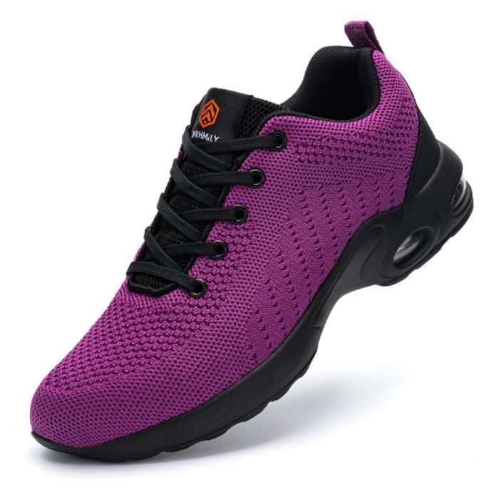 Gematigd de elite dauw DYKHMILY Coussin Chaussure de Sécurité Femme Légère Embout Acier Basket de  Sécurité Respirante et Confortable Violet - Cdiscount Prêt-à-Porter
