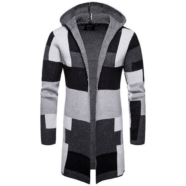 Appeal to be attractive Lemon century Pull long pour homme,Cardigan à long style pour hommes, vestes à la mode,  boutons pour hommes, manteaux à rayures, commerce extéri Gris - Cdiscount  Prêt-à-Porter