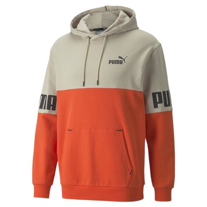 Sweatshirt Puma Power Colorblock - orange/beige/noir Orange/beige