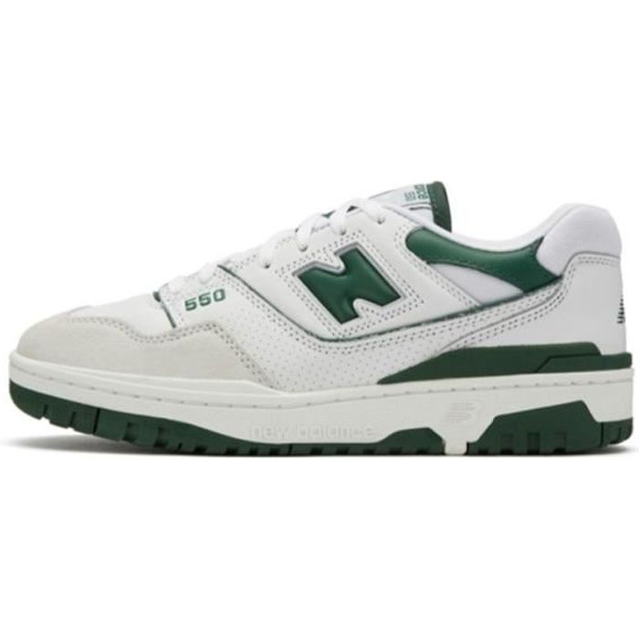 Baskets NEW BALANCE 550 Blanc Vert Cuir lisse su de et