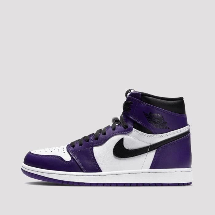 basket jor.dans 1 retro high court purple white 555088-500 - nobrand - hommes et femmes - cuir - lacets - violet