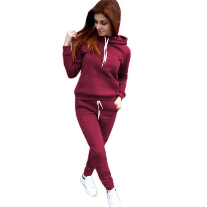 Survetement rouge femme on sale