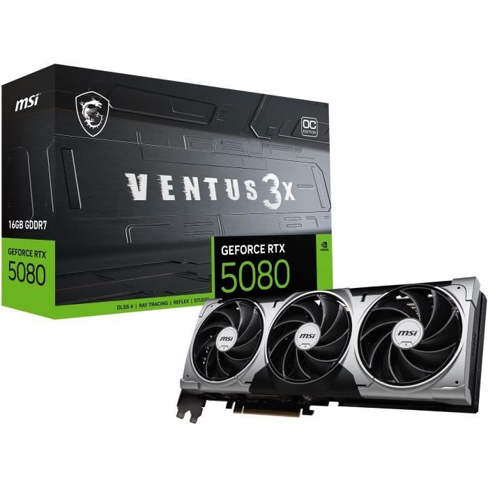 Carte graphique MSI GeForce RTX 5080 Ventus 3X OC GDDR7 PCIe Gen 5 - vue 4