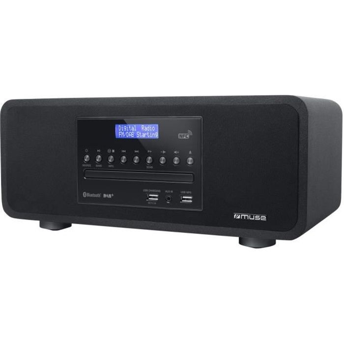 'Muse M-785 Dab connecteur Haut-Parleur Bluetooth avec PLL Radio FM, CD, MP3, 2.0 USB Noir