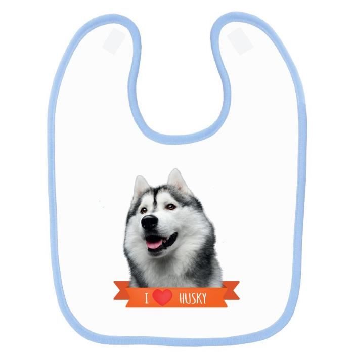 Bavoir Bebe Imprime Husky Blanc Cdiscount Puericulture Eveil Bebe