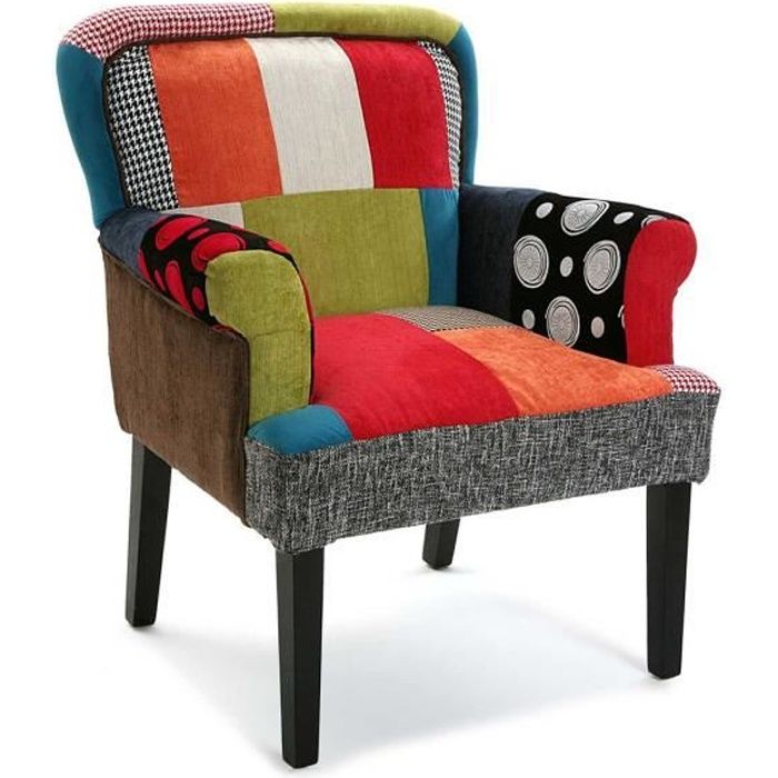 fauteuil multicolore