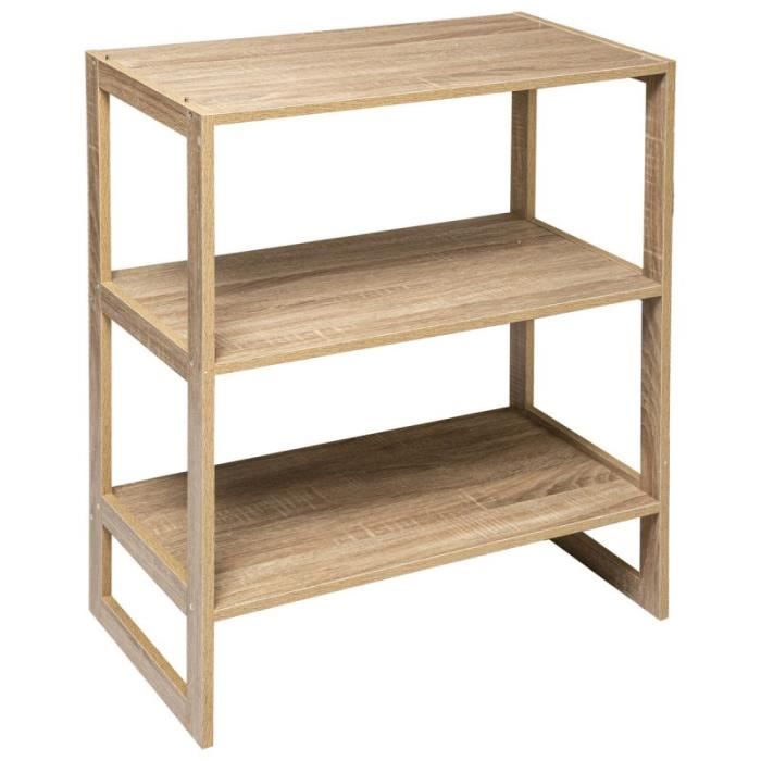 Étagère en bois naturel - 3 niveaux - PEGANE - Contemporain - Design