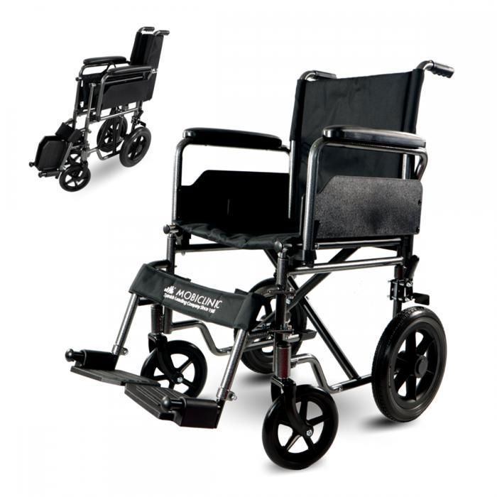 fauteuil roulant de transit chaise roulante legere en acier et pliable largueur de siege 43 cm cdiscount sante mieux vivre