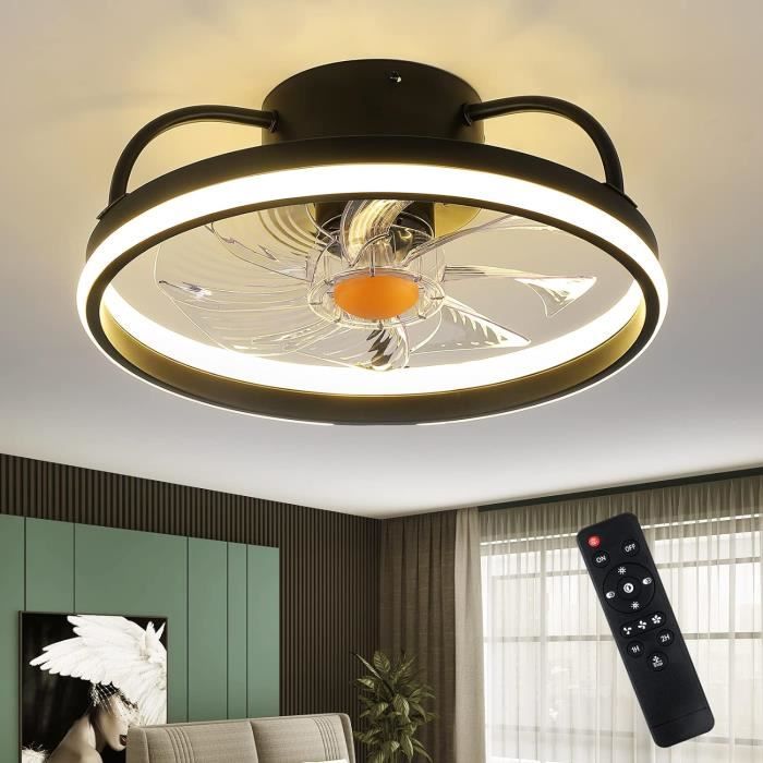 Ventilateur De Plafond 36 Pouces Avec Lumière – Style Moderne Imitation Bois, Télécommande, Silencieux
