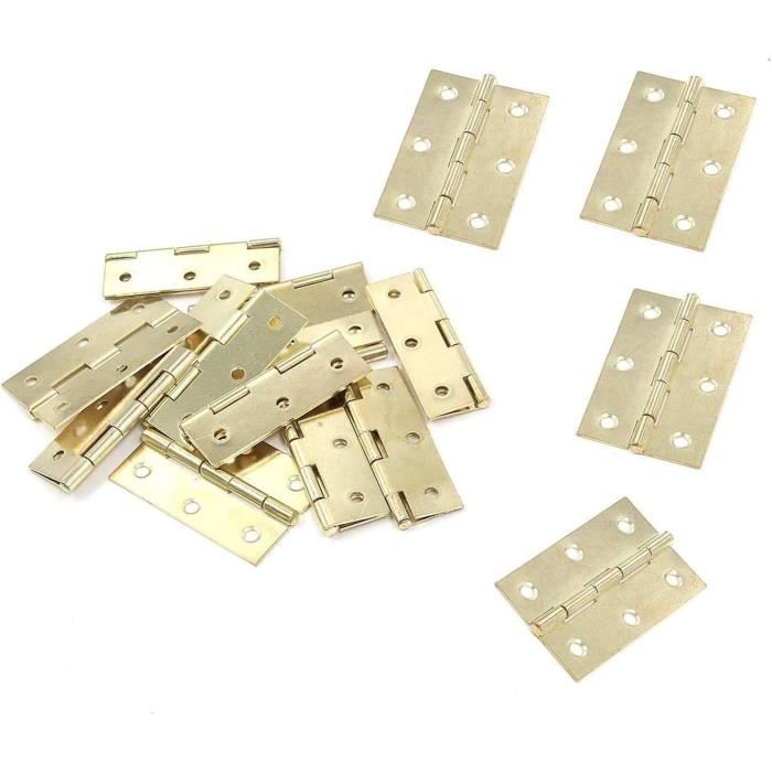 Lot De 10 Mini Charnières Mgoodoo - Dorées, 16 X 13 Mm, Pour Petits Meubles