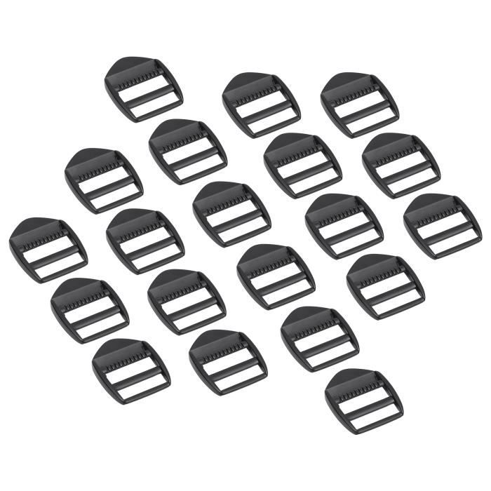 Lot De 50 Boucles D'Échelle Plastique Noir 15mm - Régulateur Sangle Sac à Dos Et Fixation