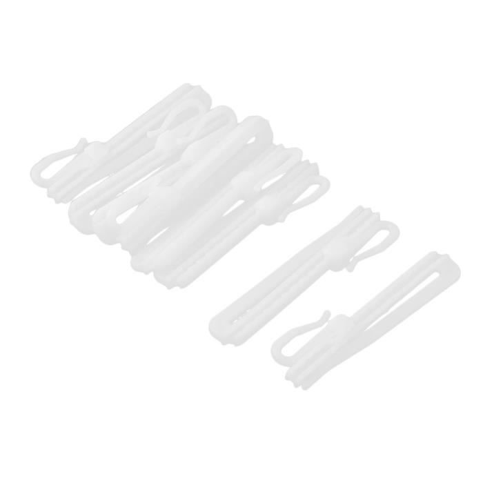 50 Crochets à Rideaux Réglables Alipis - Plastique - Pour Plis Pincés - Profondeur Ajustable - 9.5x2.5cm
