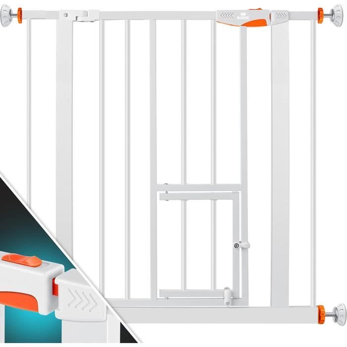 Comparer les prix de KIDIZ Barrière de Protection pour Porte d'escalier pour Enfants  avec Porte pour Chiens et Chats, Animaux domestiques  sans perç38