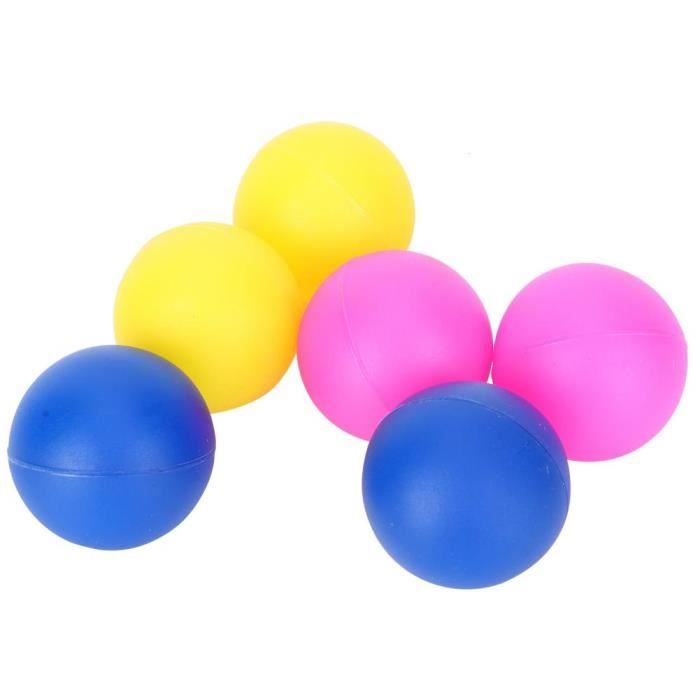Lot de 6 balles de plage en PVC colorées et légères pour raquette de tennis et chat (rouge, jaune, vert