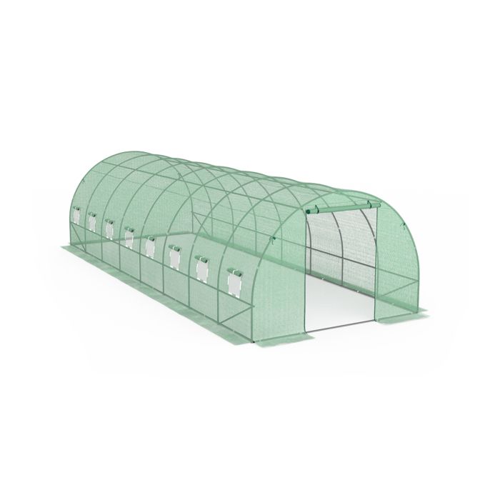 Serre tunnel de jardin 24M² avec bâche renforcée