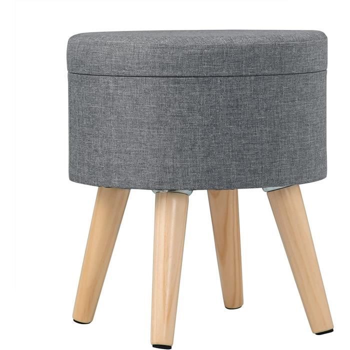 Pouf Rond Repose-Pieds Rockible – Velours Doux, Compact (20x19 Cm), Idéal Entrée Ou Dressing