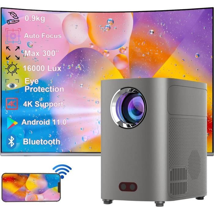 Auto Focus/Keystone] Vidéoprojecteur 4K WiFi Bluetooth, 33000 Lumens Full HD 1080P WiMiUS