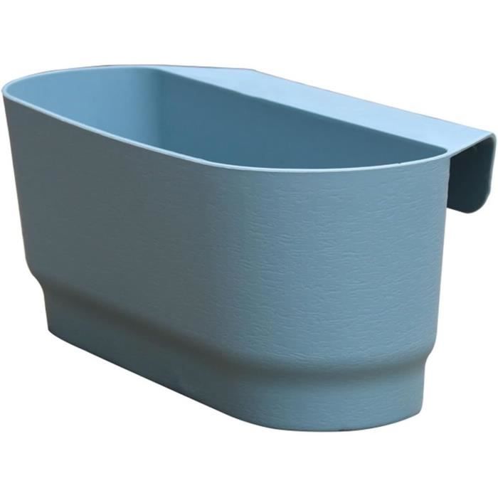 Pot De Fleur Mural En Plastique PP – Grand Bac à Suspendre Avec Plateau De Drainage, Pour Bonsaï, Fleurs Fraîches Ou Artificielles, Décoration Balcon Et Jardin, 26.5x17.8x17.7 Cm
