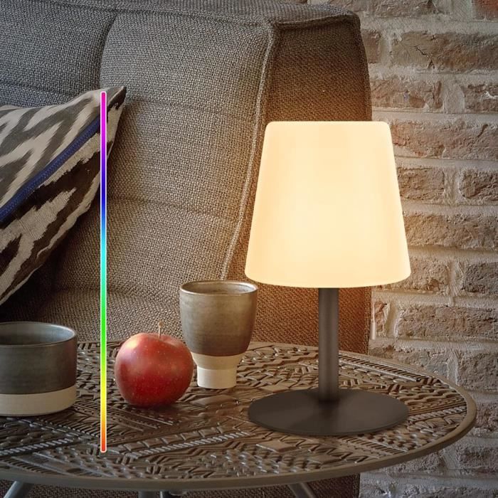 Lampe de chevet LED RVB sans fil, variateur tactile, télécommande