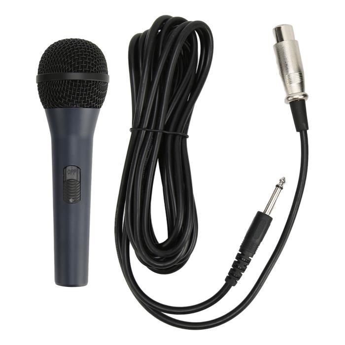 BOY-Microphone portatif filaire Microphone à main filaire réduction du  bruit dynamique 6.35mm prise métal karaoké micro pour
