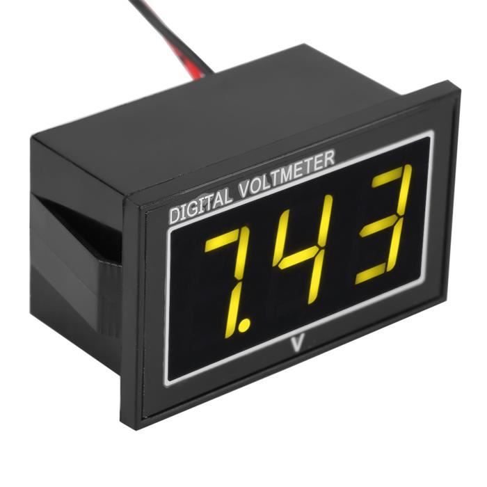 Mini Voltmètre Testeur Numérique, Test De Tension, Batterie DC 0-100V, 3 Fils, Rouge, Vert, Bleu, Pour Voiture, Jauge D'affichage LED, 1 Pièce
