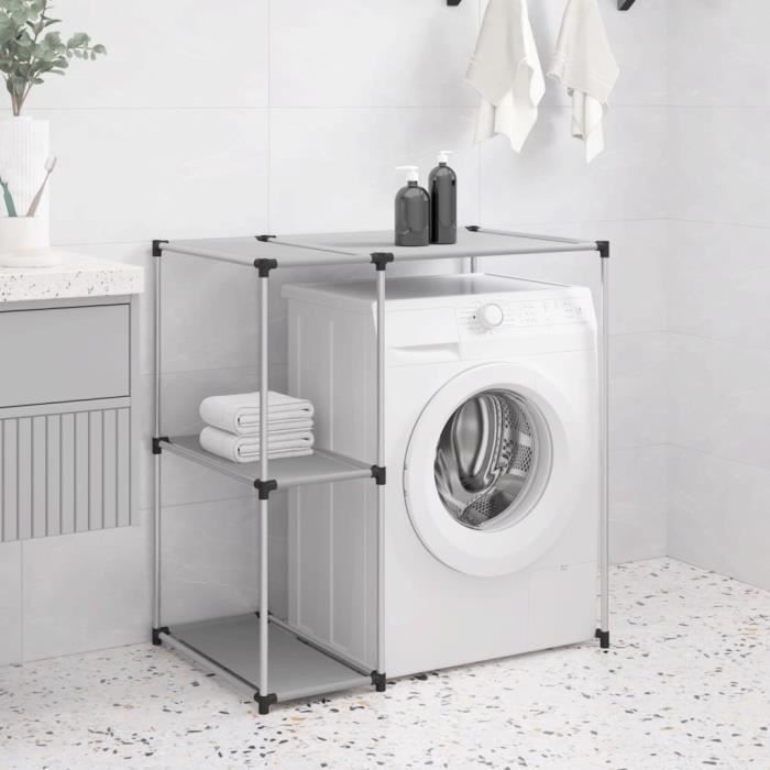 vidaXL Support de rangement sur la machine à laver Gris 87x55x905 cm 343146