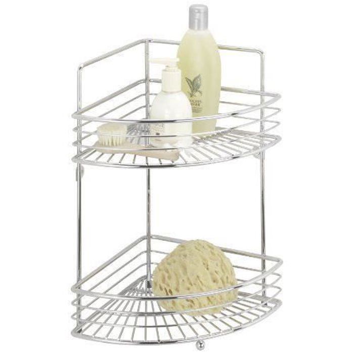 WENKO Etagère murale dangle de douche Milano 2 paniers dangle de douche fixation murale chrome 31 5x37x22 5 cm brillant