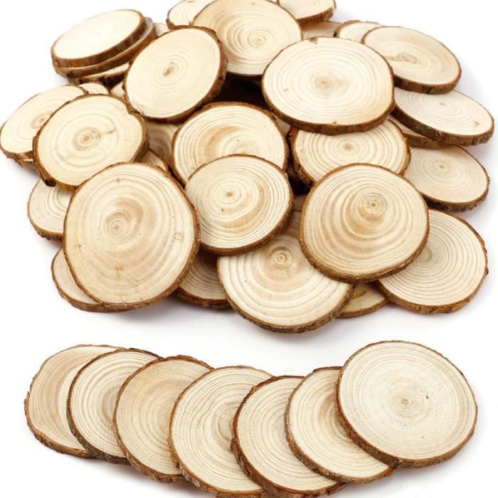 tranches de bois avec disques de buche d ecorce d arbre tranches decoratives pour arts bricolage artisanat decor objet decoratif cdiscount maison