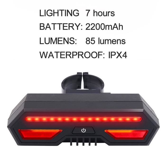 Feu Arrière De Vélo LED Fischer - 50 LEDs (25 Fixes + 25 Freinage) - Fonctionne Sur Piles - Noir