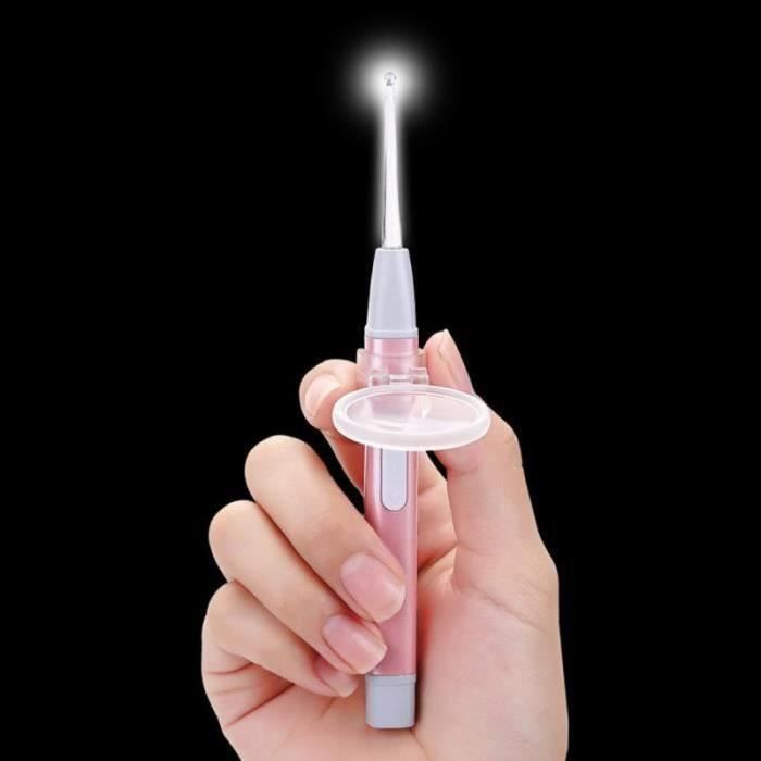 Aspirateur à Cérumen Électrique Avec Lumière LED - 5 Têtes Rechargeables Pour Bébés Et Adultes | Nettoyage D'Oreille Sûr