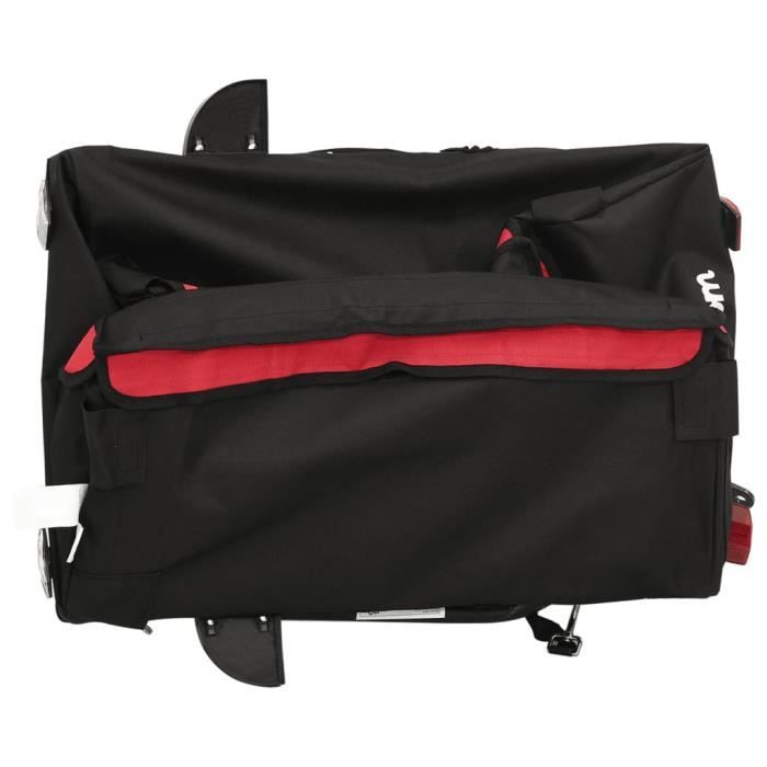 Zerodis Remorque pour vélo noir et rouge 30 kg fer LC033