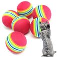 10 pcs Colorful Ball Jouets Doux Mousse Arc-en-Animal Jouets Petites Boules Pet Jouet Balle en Mousse Souple pour Chat Arc-en-Ciel-1