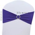 Lot de 50 PCS Noeud Papillon de Chaise Noeud Decoration pour Mariage Banquet (Bleu Fonce)-1