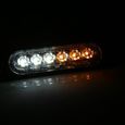 ARAMOX Témoin lumineux d'urgence 2pcs 12V 6 LED Feux Stroboscopique d'Avertissement d'Urgence de Camion Voiture Ambre+Blanc-1