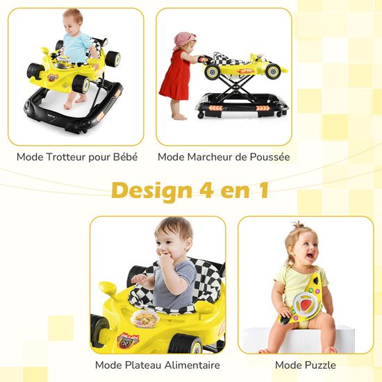 Trotteur bébé 4 roues directionnelles new arrivals
