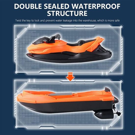 Edinber Bateau Télécommandé, RC Bateau Vitesse Rapide 2.4 GHZ Batea De Course Usb Rechargeable Bateau De Telecommande Pour Amz B