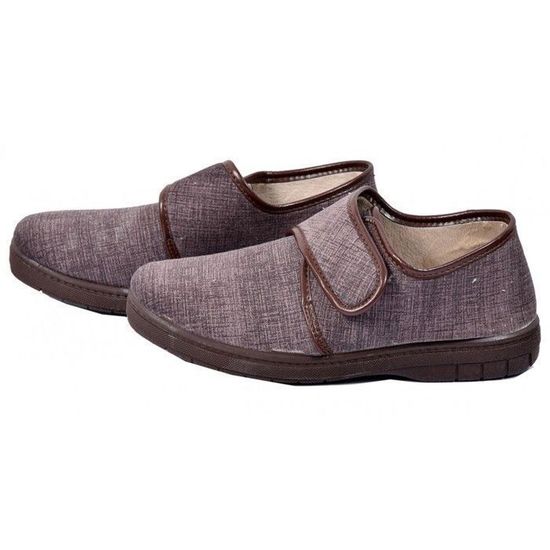 Ozabi Charentaise Uomo Modello Arizona Scratch, Pantofole In Tessuto Con Suola Rigida, Marrone, Taglia 40
