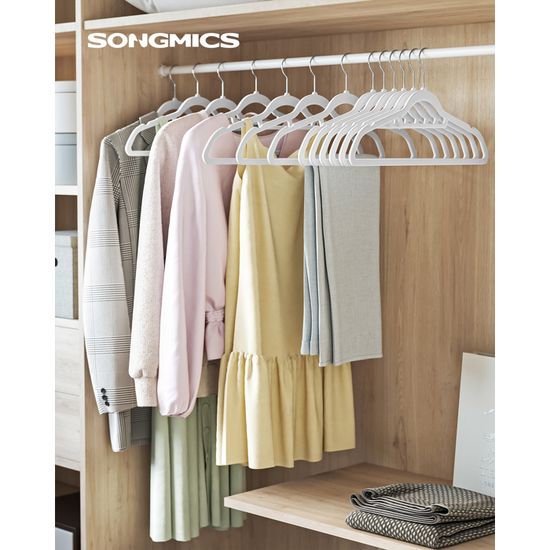 Lot De 10 Cintres Velours Antidérapants 360° - Pour Costumes, Chemises, Pulls - Organisation Penderie
